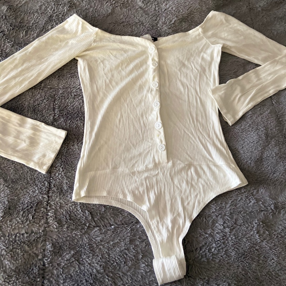 White Off the Shoulder Bodysuit